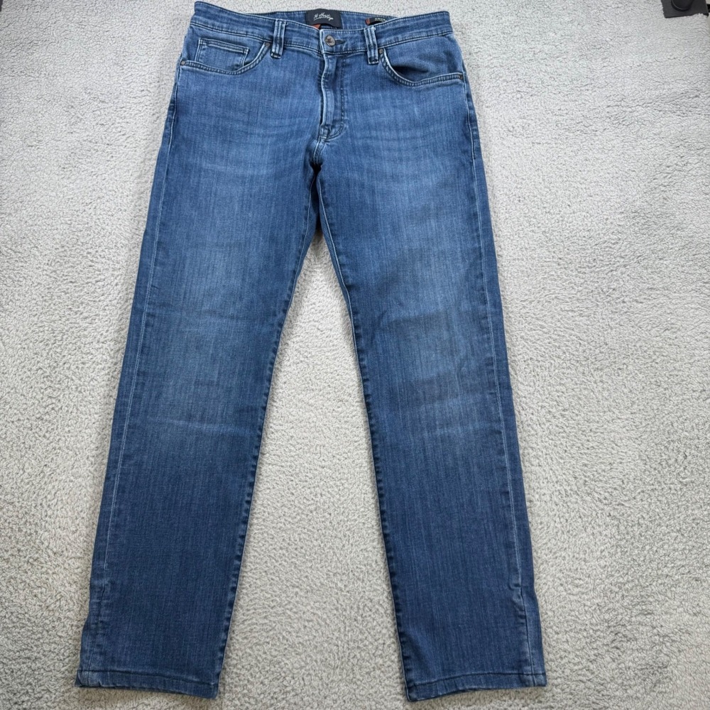 34 Heritage Courage Mens 34x30 Mid Rise Straight Leg Blue Denim Jeans